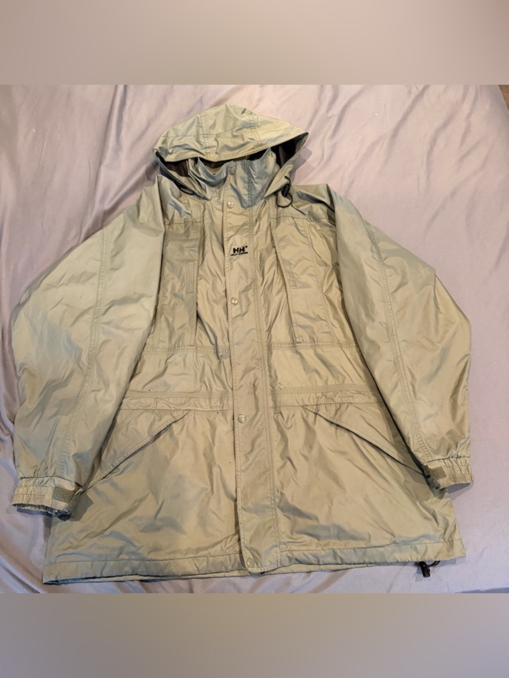 Helly Hansen Helly Tech Rain Jacket Mens XXL‎ Green Hooded Waterproof Coat